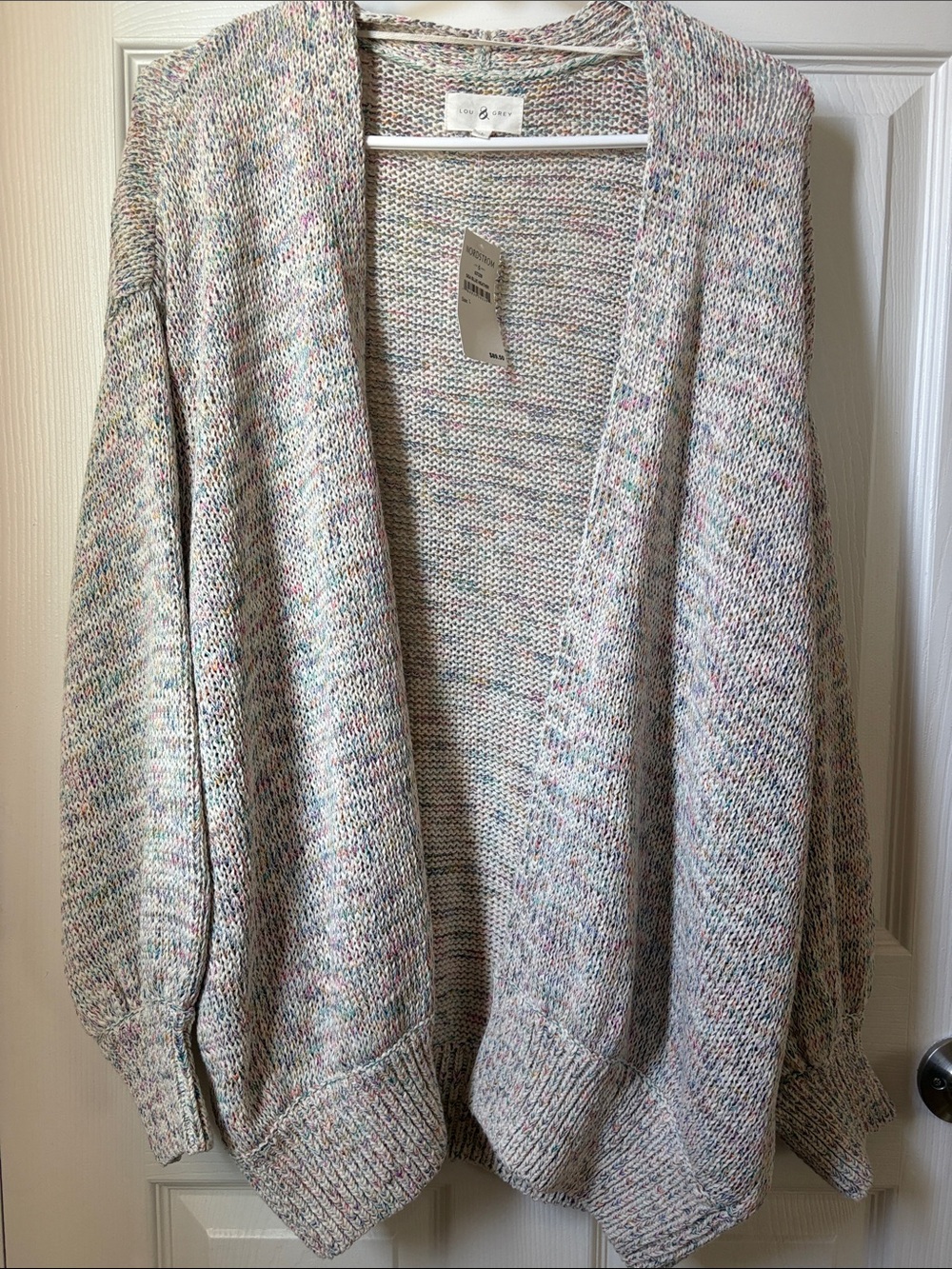 Lou & Grey Pastel Speckled Open-Front Cardigan